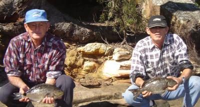 norm Jefferys and Mark with a great catch of blackfish